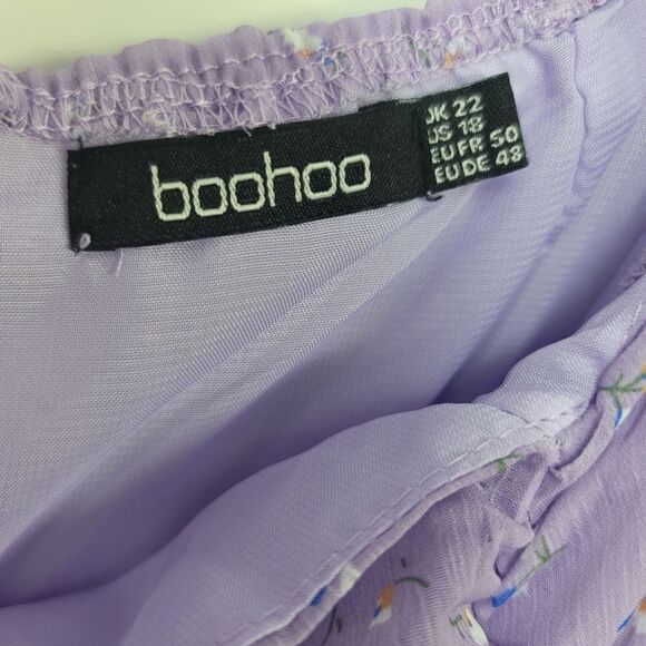 Boohoo long sleeve ruched front chiffon mini dress, size 18 - Picture 13 of 13